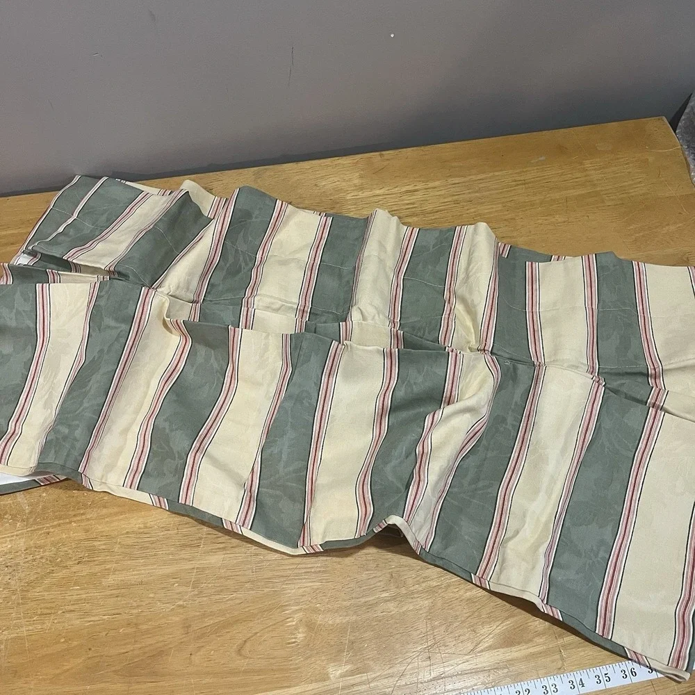 Waverly Striped‎ Damask Sweetwater Pleated Ascot Valance Window Treatment 78